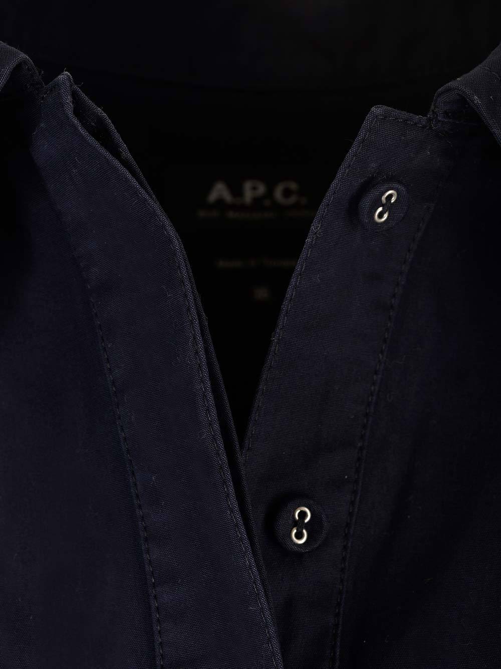 Apc Midnight Blue Cotton Shirt Shirts Blue In Black