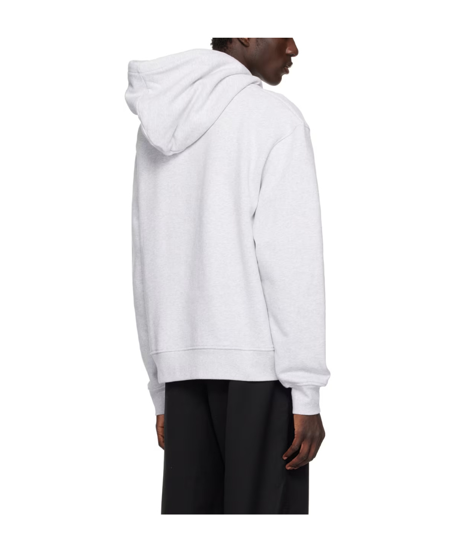 Jacquemus Logo Embroidered Drawstring Hoodie In White