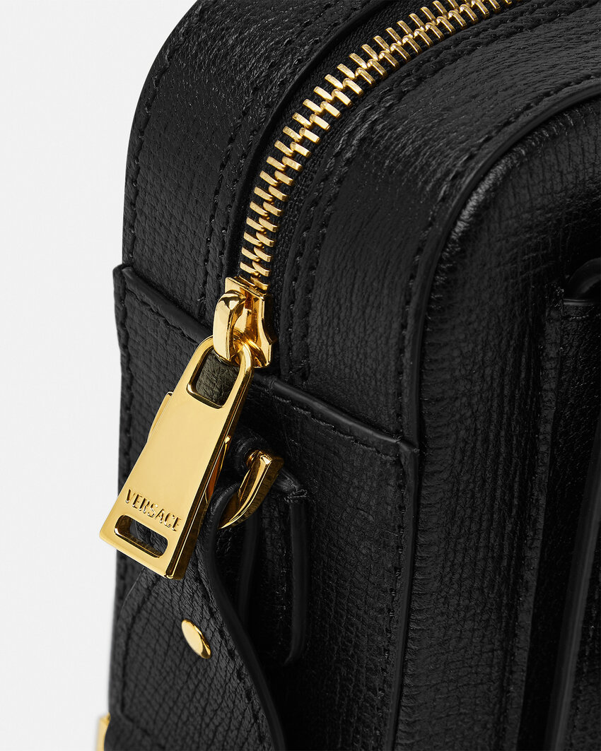 Versace Medusa Biggie Messenger Bag In Black