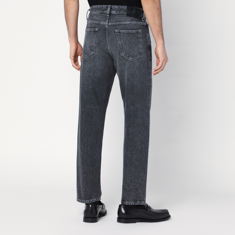 Pt Torino Washed-effect Straight Jeans In Black