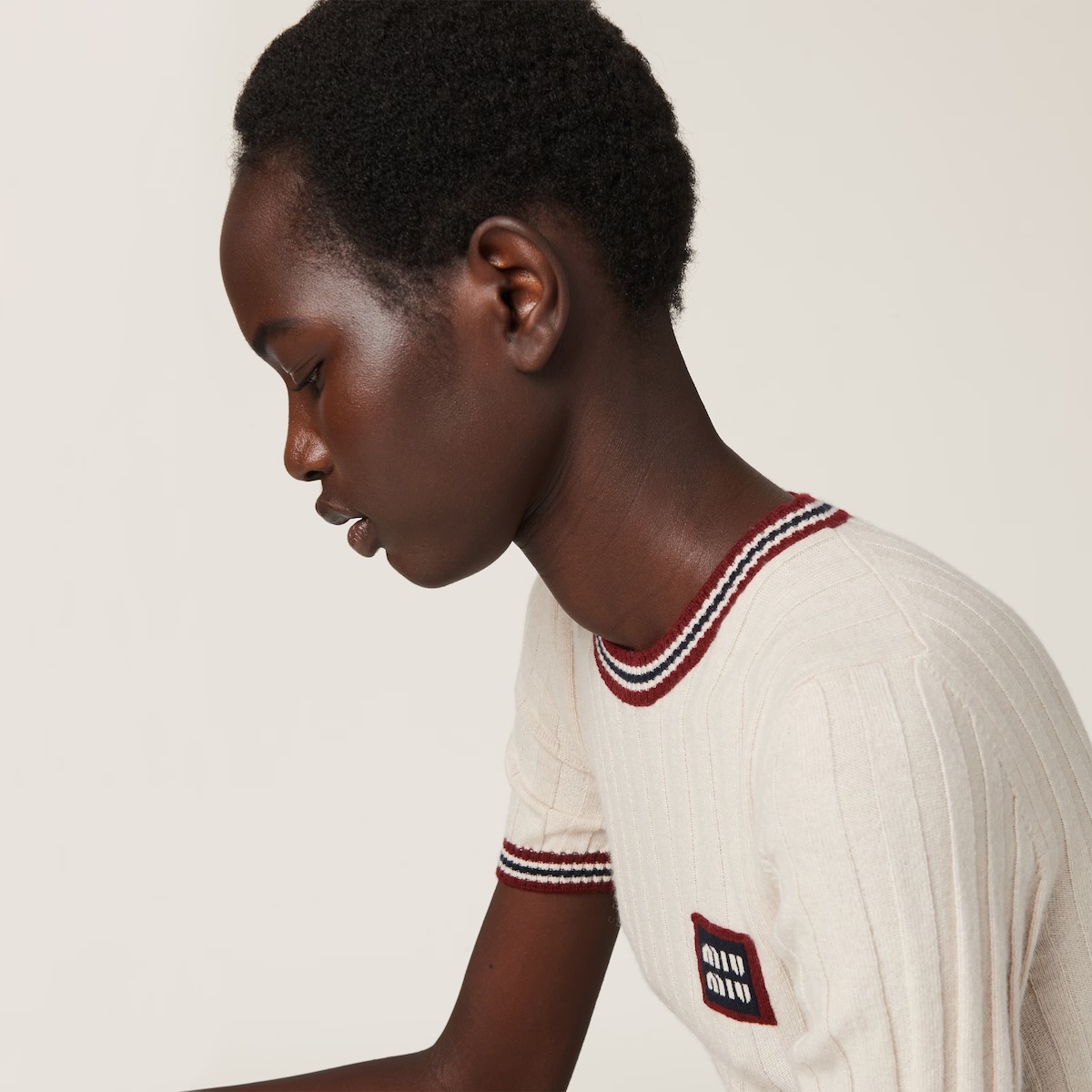 Miu Miu Cashmere Sweater In Neutral