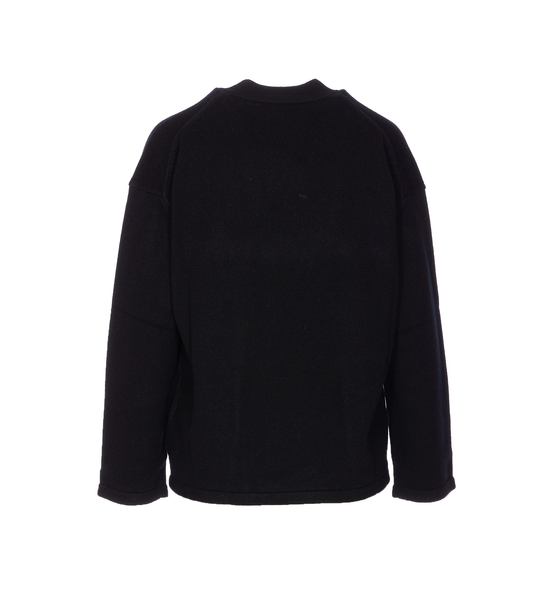 Max Mara Crew-neck Side-split Sweater In Black