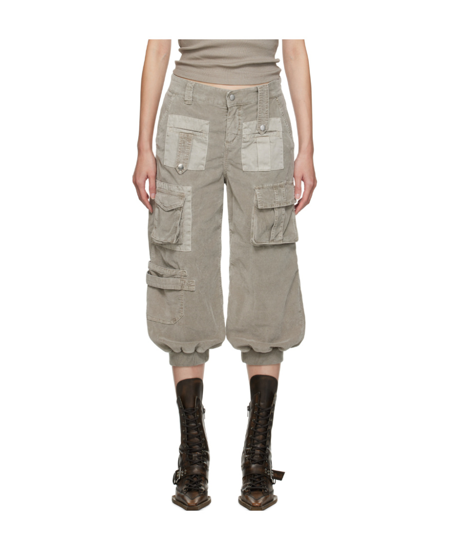 Shop Blumarine Cropped Cargo Trousers In Nude