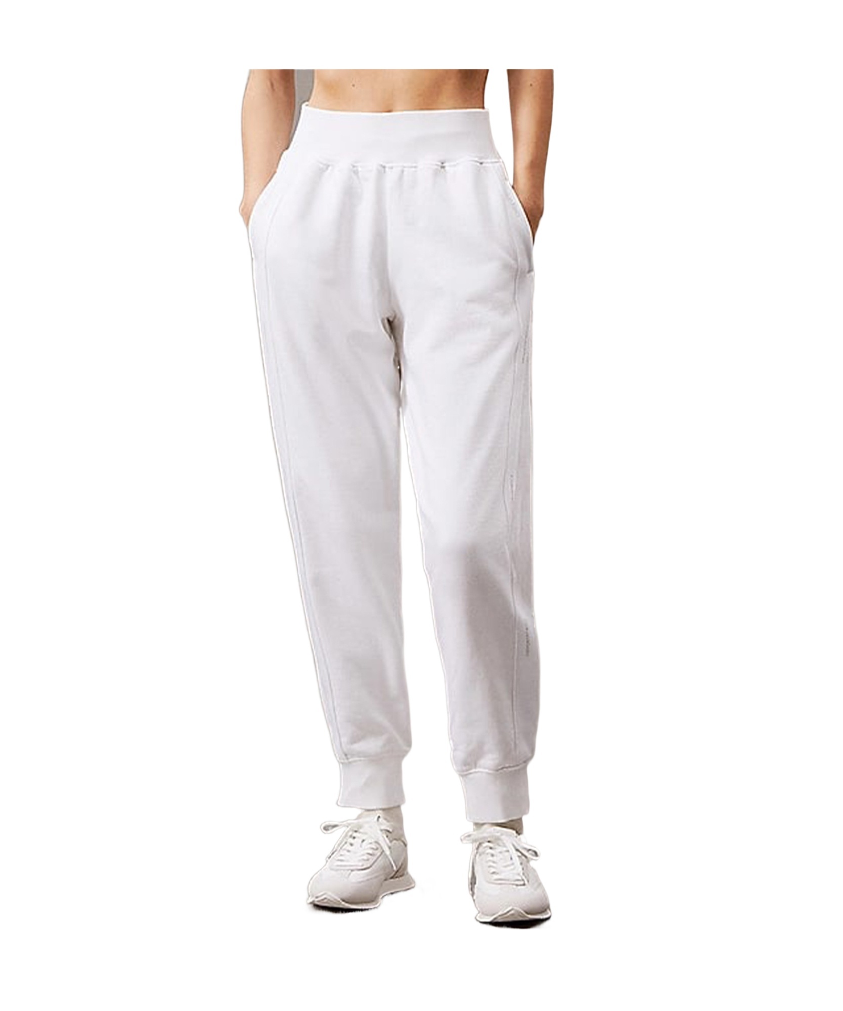 Calvin Klein Fleece Joggers In Bright White