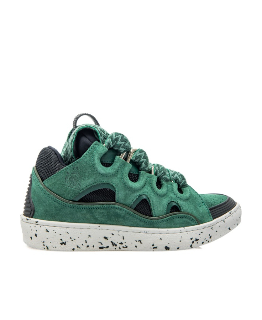Lanvin Curb Lace-up Sneakers In Green