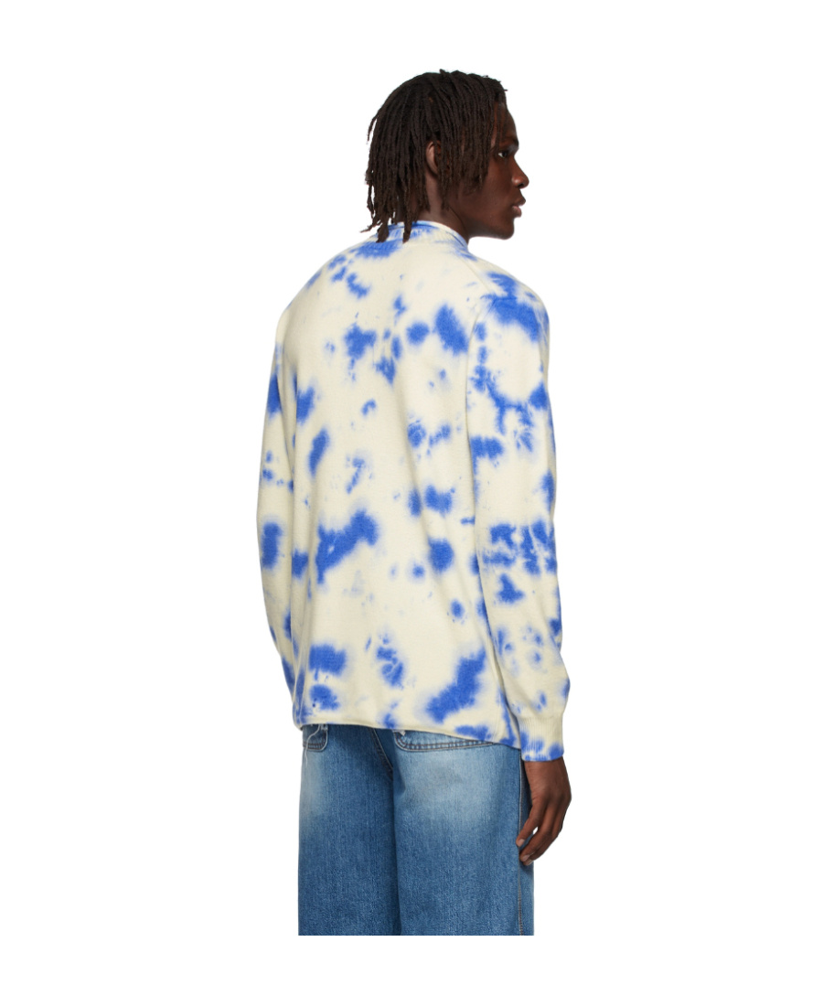 We11 Done Logo Tie-dyed Sweater In White