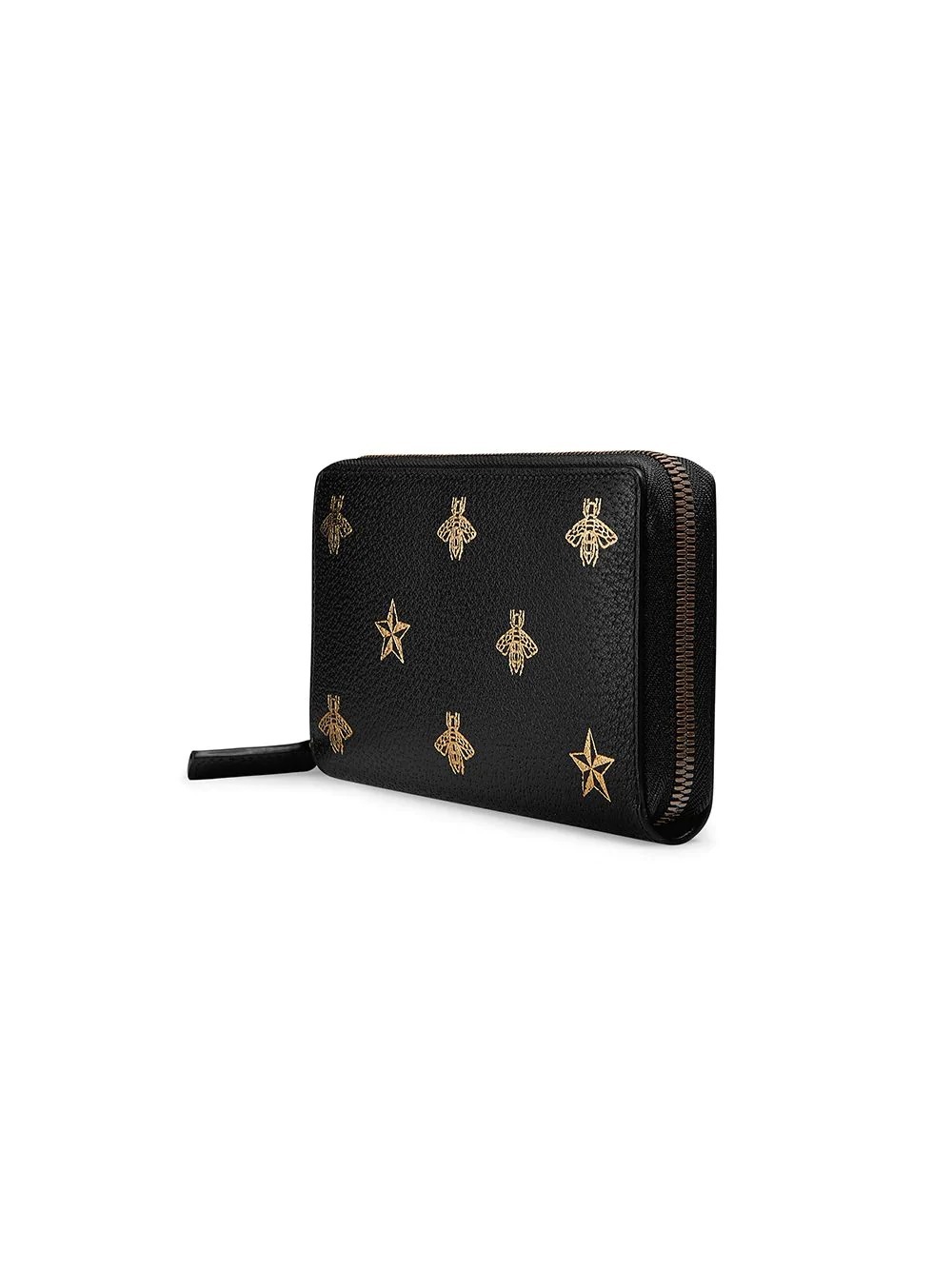 Gucci Bee Star Pattern Wallet In Black