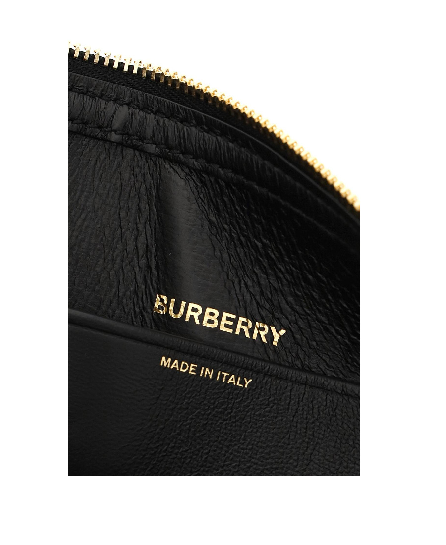 Burberry Medium Leather Olympia Shoulder Bag In Black
