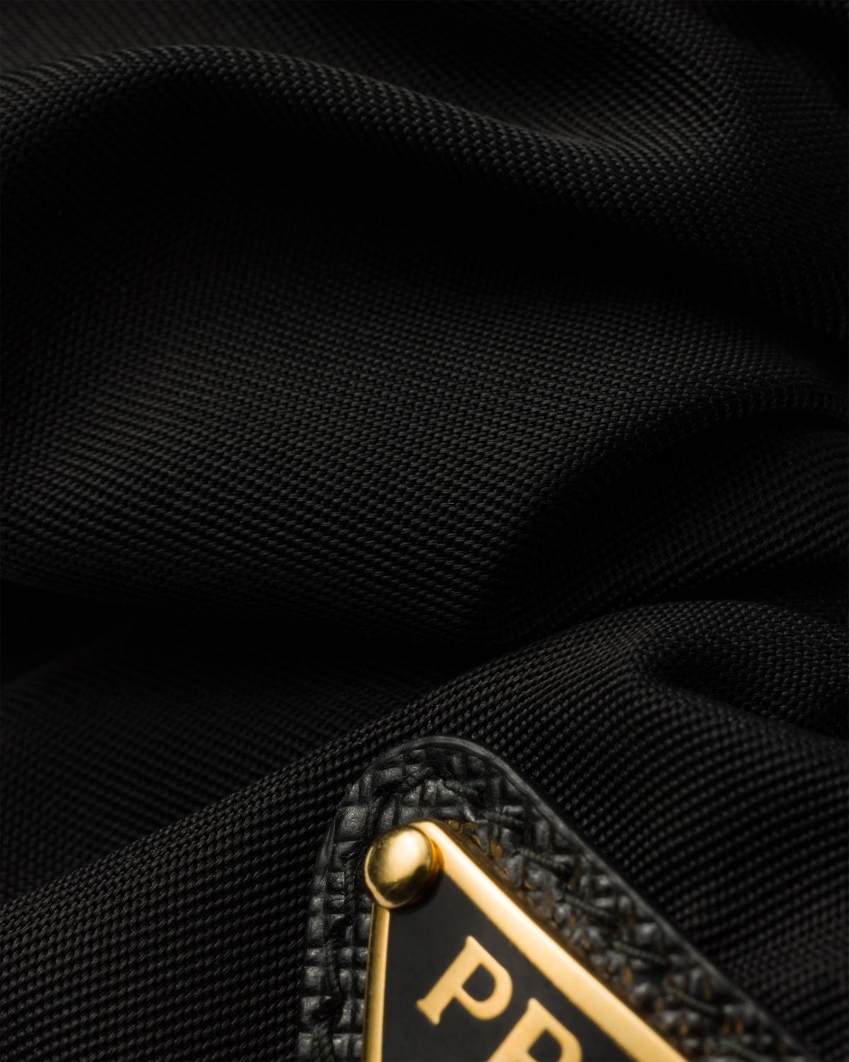 Prada Triangle-logo Velvet Scrunchie In Black