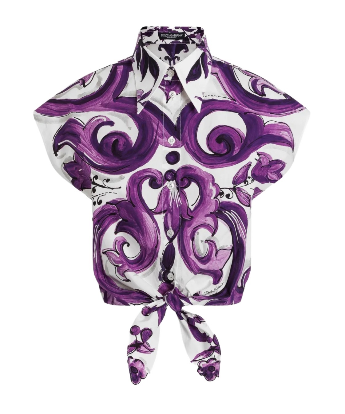 Dolce & Gabbana Cotton Shirt With Maiolica Print