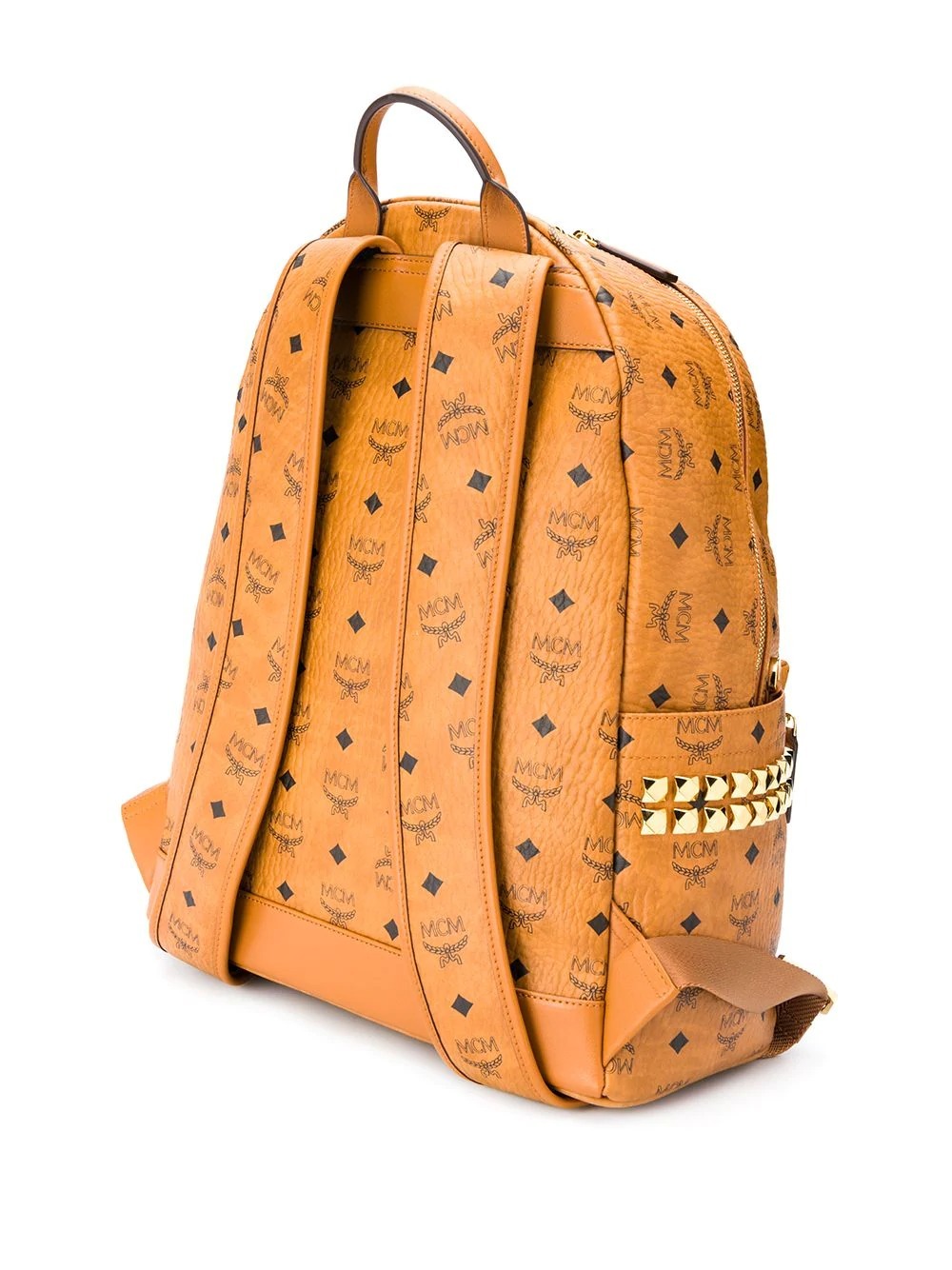 Mcm Mini Stark Side Studs Backpack In Orange