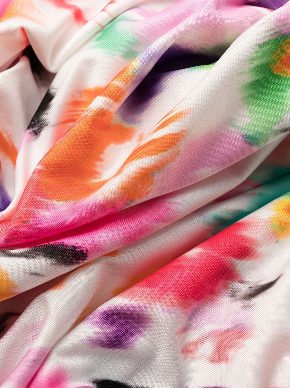 Msgm Abstract Floral-print Midi Dress In Multicolor