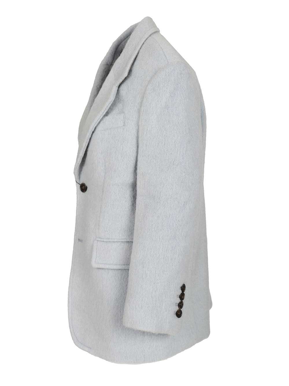 Dunst Unisex Alpaca Blazer Coat In Blue