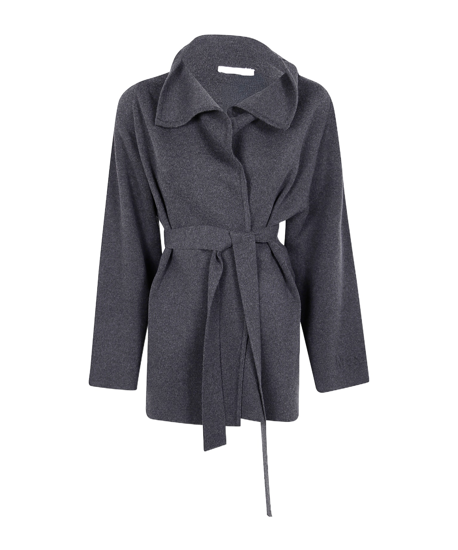 Max Mara Lace-up Sweater In Gray