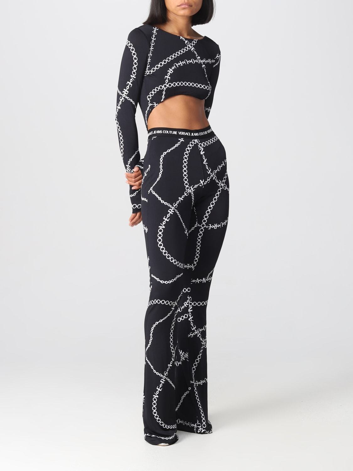 VERSACE JEANS VERSACE JEANS COUTURE NECKLACE PRINT LONG-SLEEVED BODYSUIT