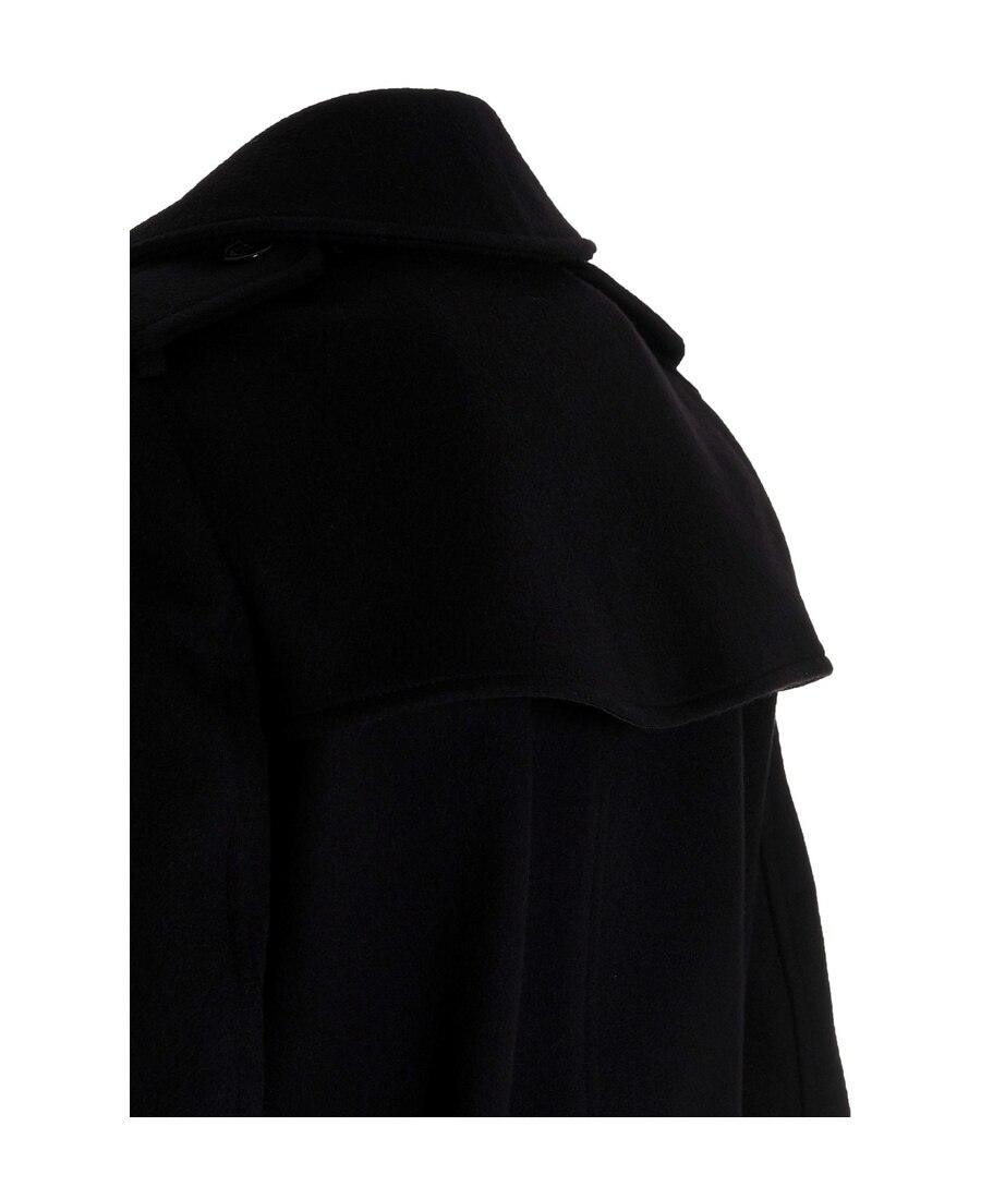 Saint Laurent Double-breasted Belted Coat In Black