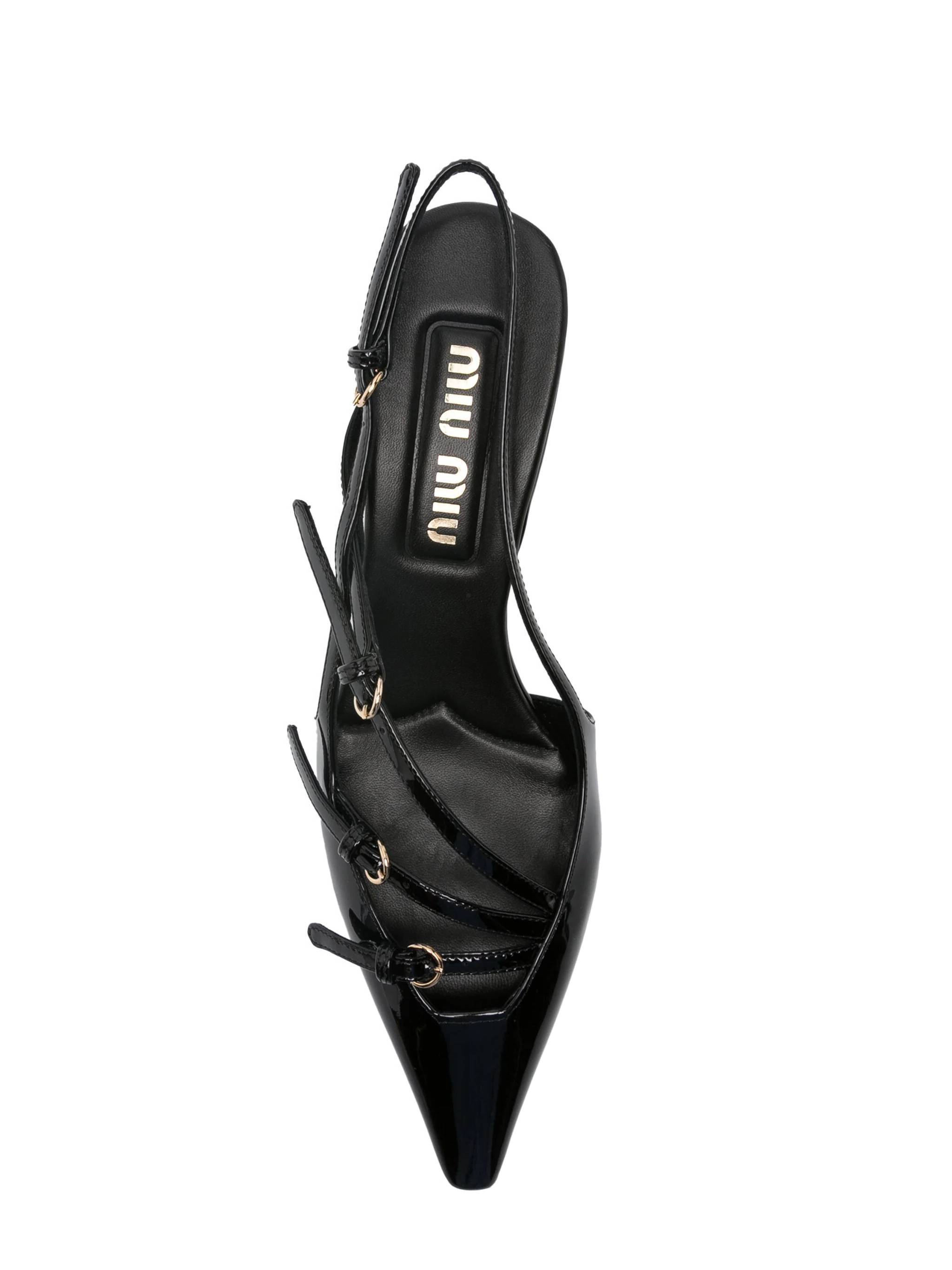 Miu Miu Pointed High-heeled Sandals In Black