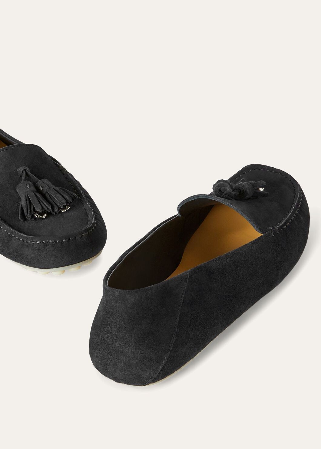 Shop Loro Piana Tassel Detail Loafers In Black
