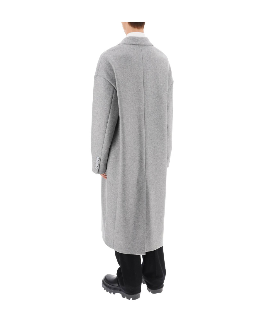 Dolce & Gabbana Oversize Single-breasted Wool-blend Coat In Gray