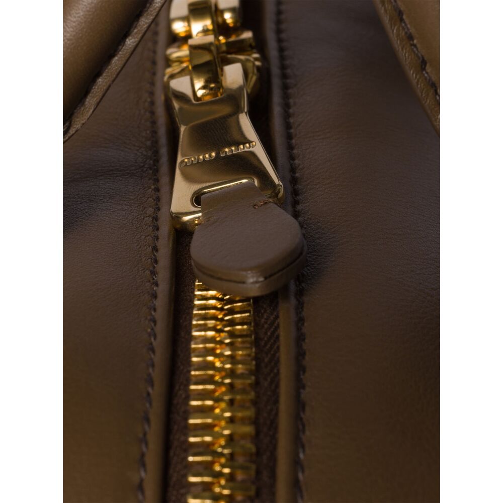 Miu Miu Arcadie Leather Bag In Brown