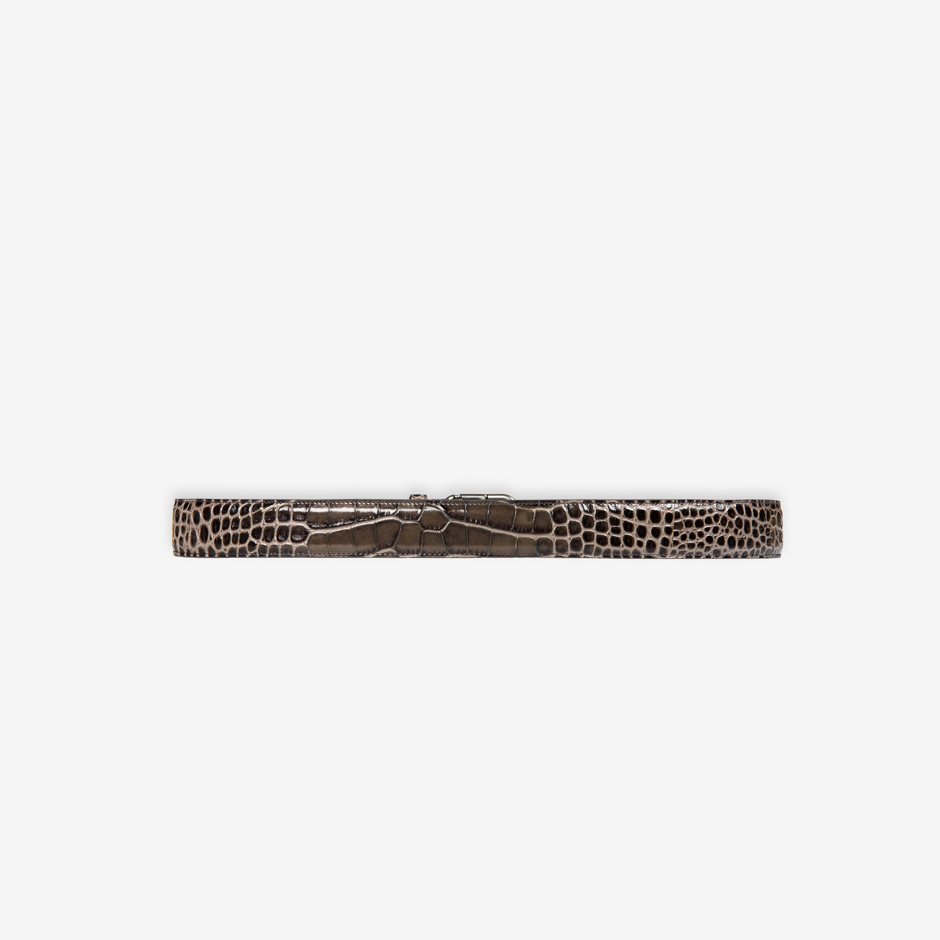 Balenciaga Bb Crocodile-embossed Belt In Multicolor