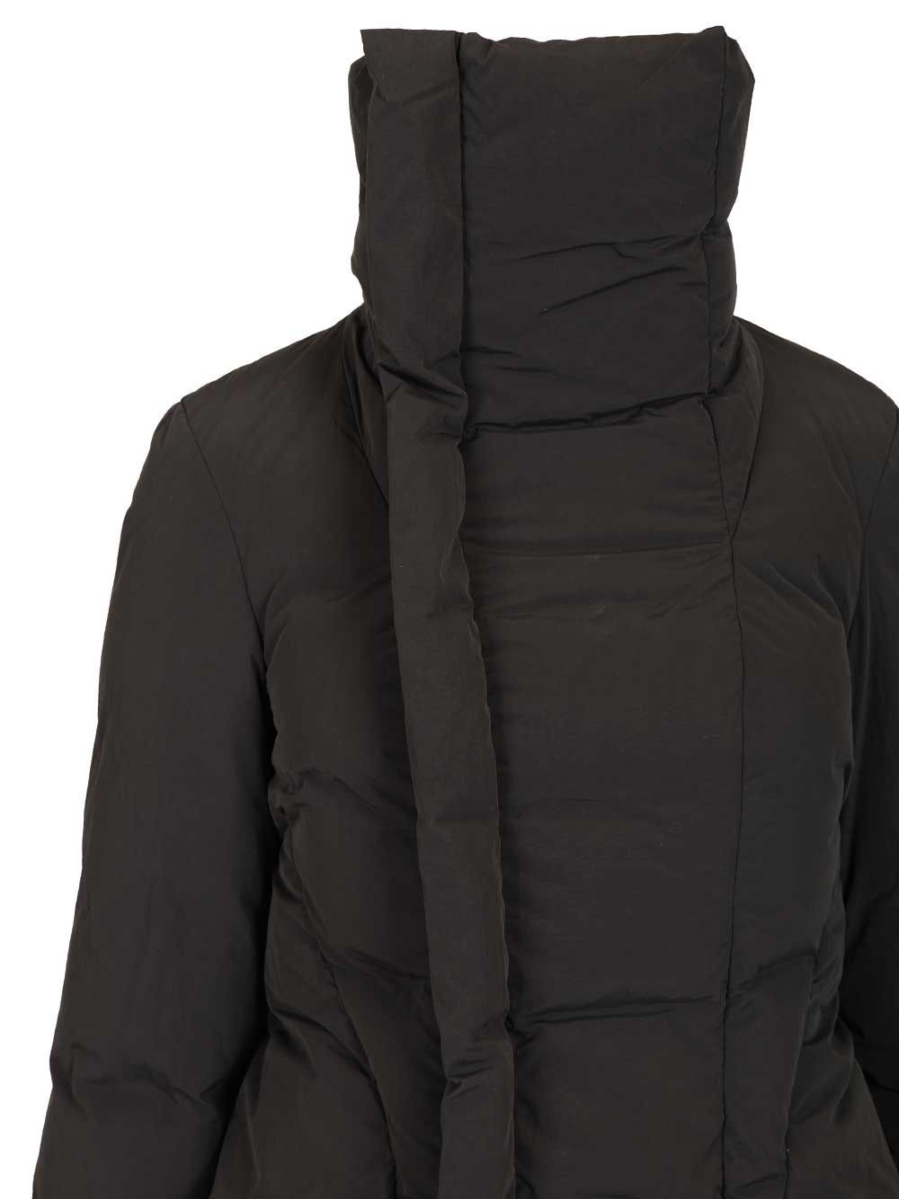 Rick Owens Turtleneck Down Jacket In Black