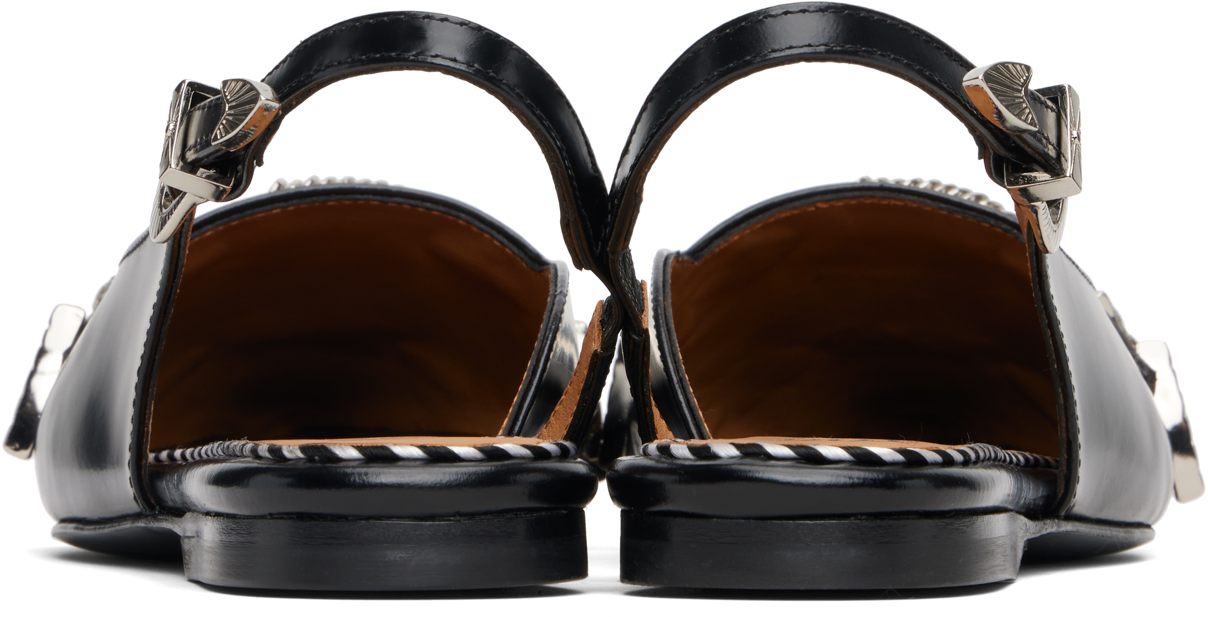 Toga Buckle-embellished Slingback Mules In Black