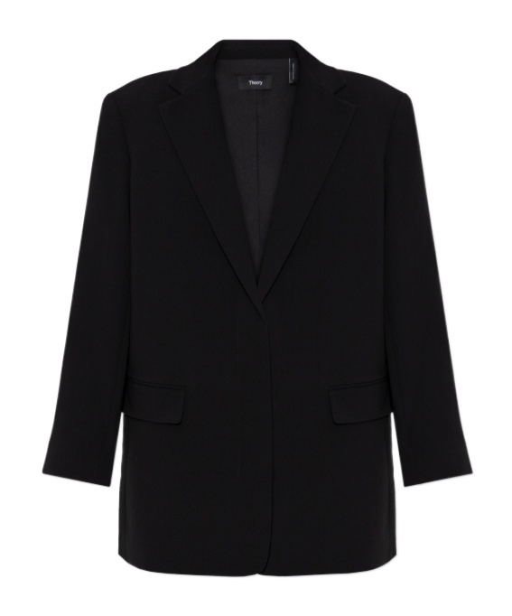Theory Long-sleeved Suit Coat In Black