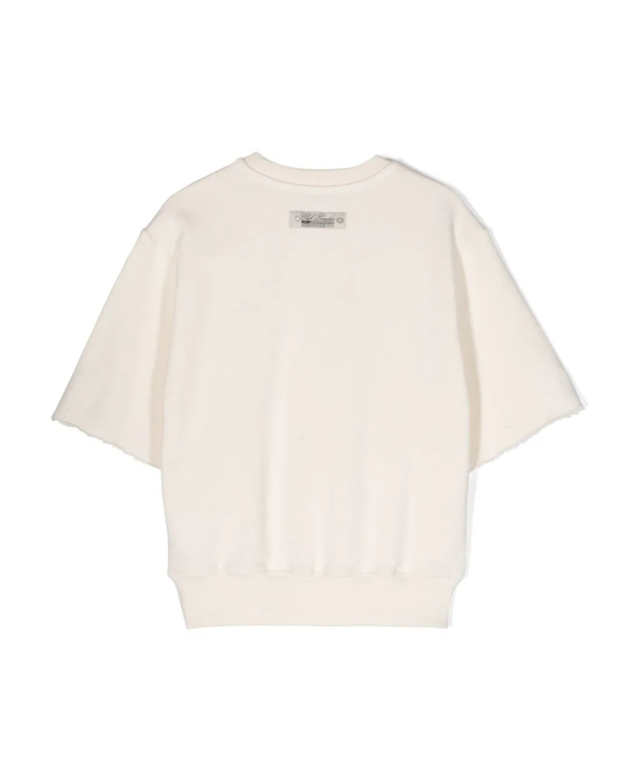 Msgm Logo-print Short-sleeve Sweatshirt In White