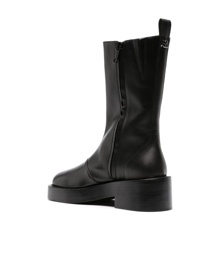 Shop Courrèges 55mm Slip-on Leather Ankle Boots In Black