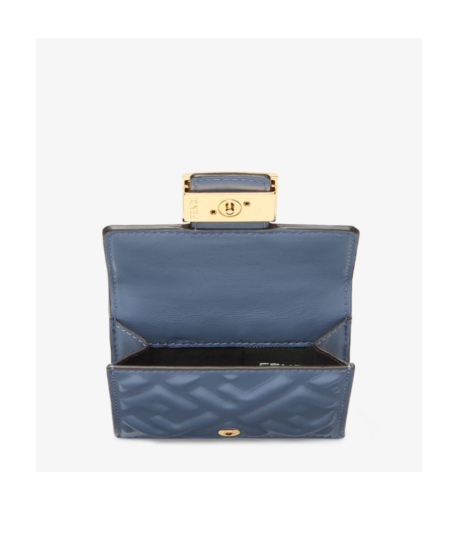 Fendi Trifold Rectangular Wallet In Blue