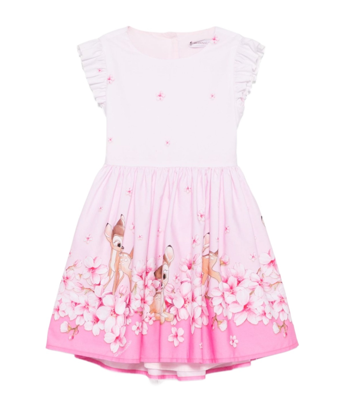 Monnalisa X Disney Bambi-print Dress In Pink