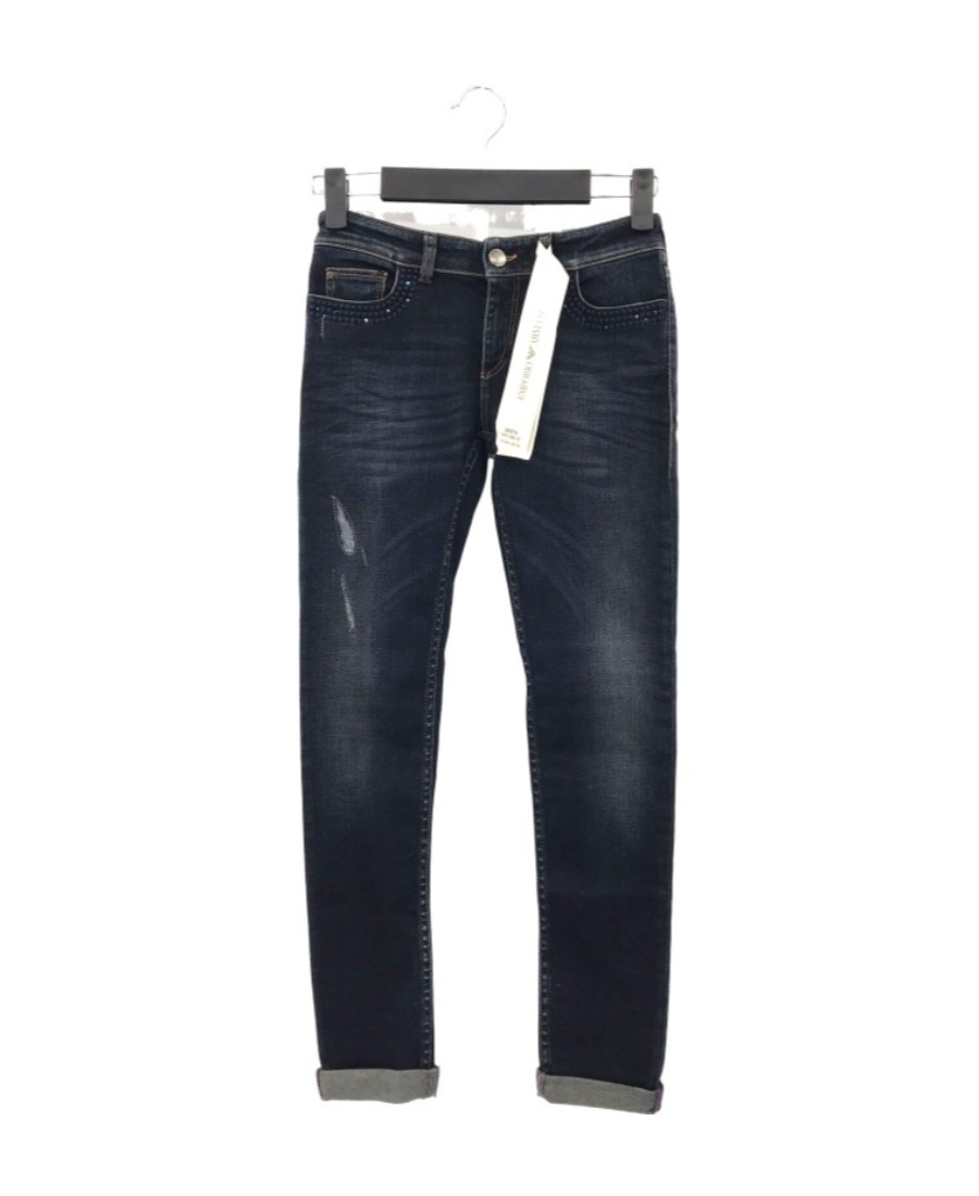 Emporio Armani Logo Details Jeans In Black