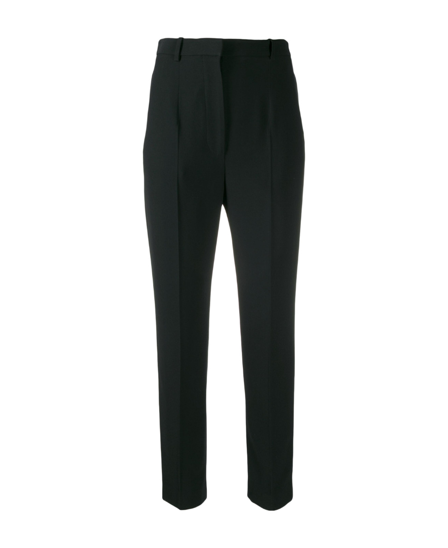 Alexander Mcqueen Embroidered Striped Wool Pant In Black