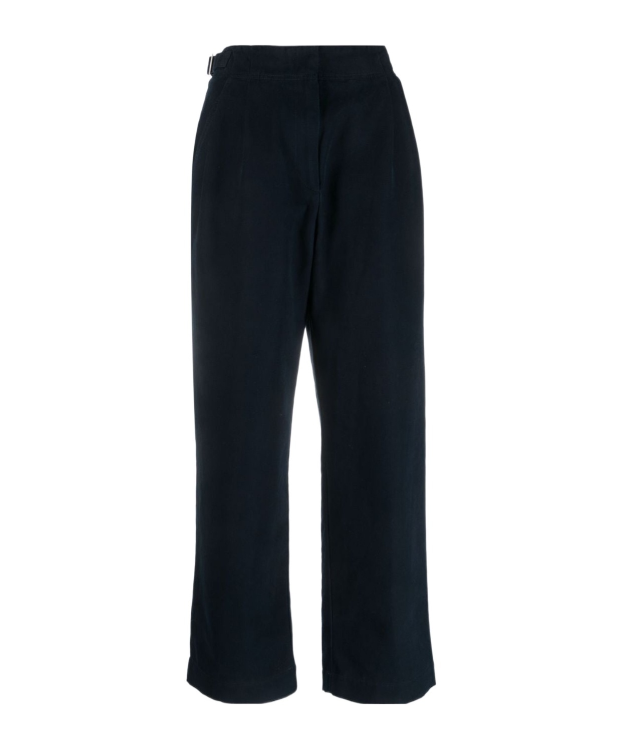 Apc Pleat-detail Wide-leg Cotton Trousers In Black