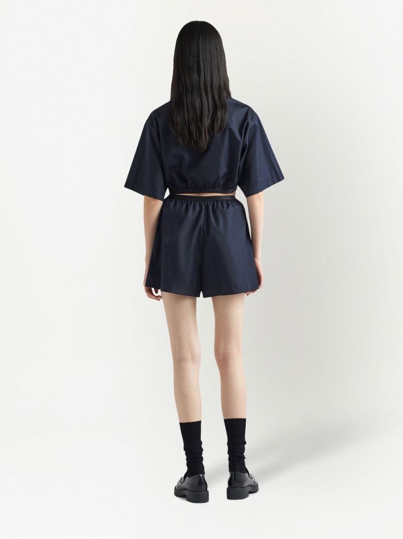 Prada Re-nylon Elasticated-waistband Shorts In Blue