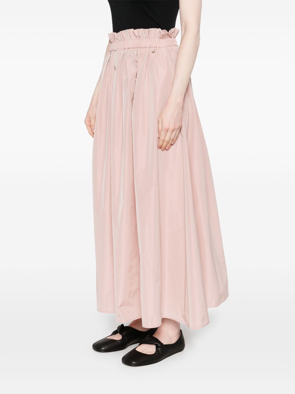 Herno Pink Midi Skirt With Elasticated Waistband In Pink
