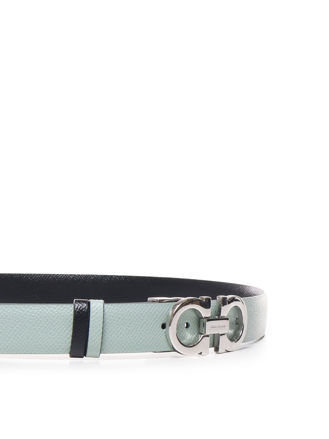 Ferragamo Reversible Leather Belt In Gray