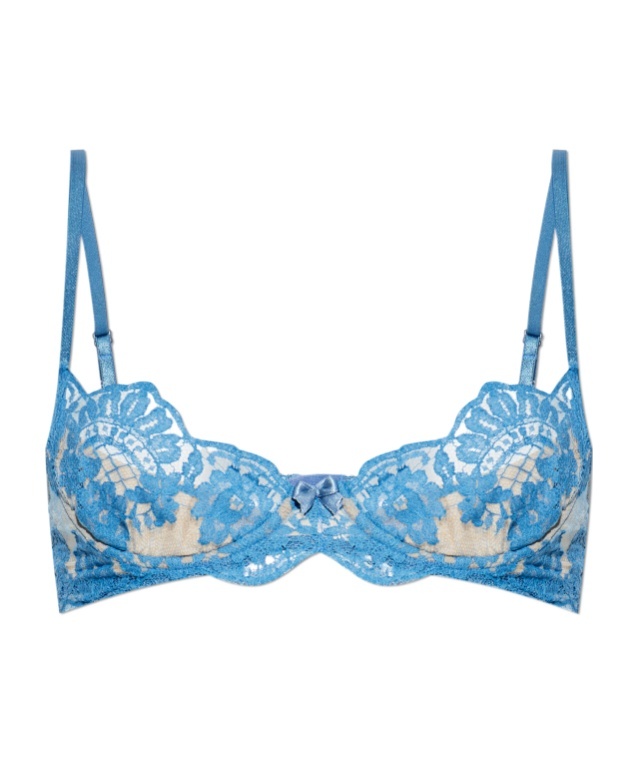 Dsquared2 Bow-detailing Lace Bra In Blue