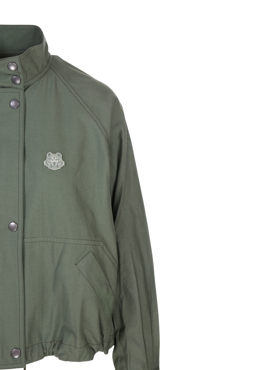 Kenzo Cropped Tiger Patch Jacket In Green