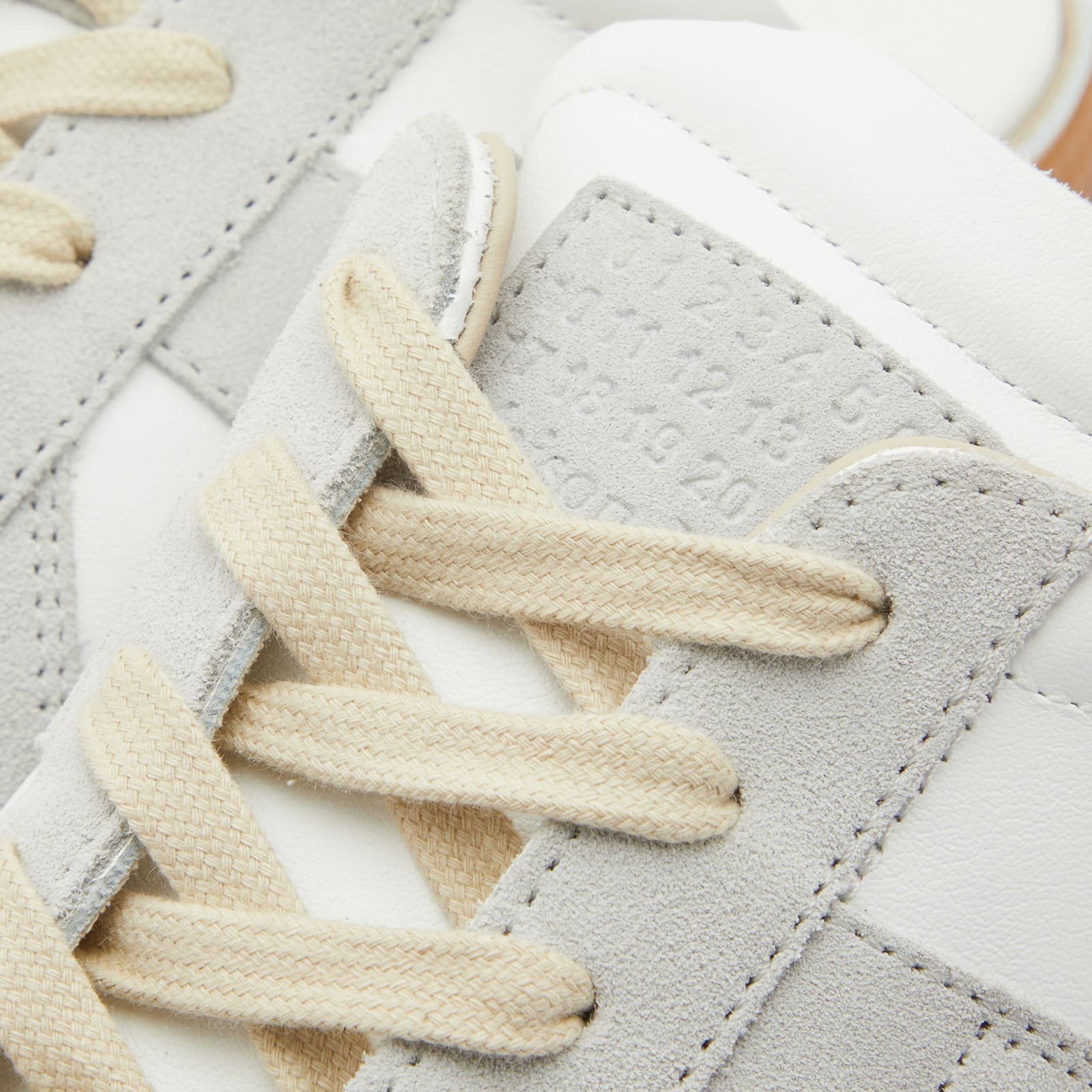 Maison Margiela Lace-up Panelled Slippers In White