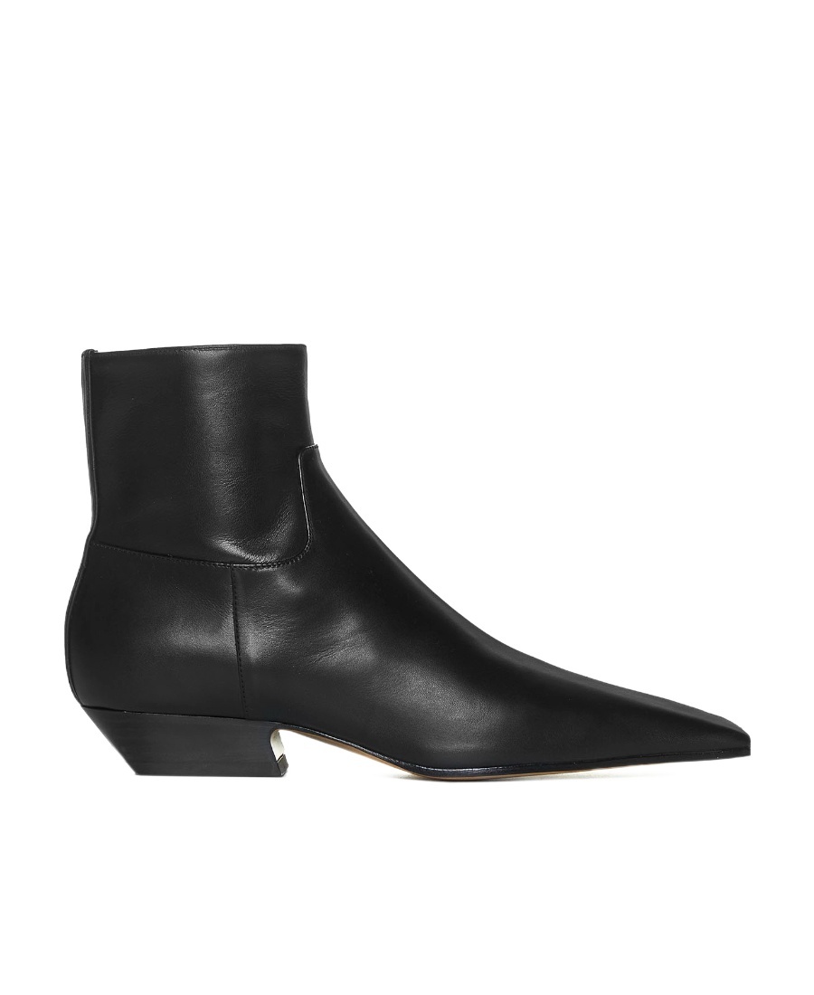 Shop Khaite Marfa 30mm Leather Ankle Boots In Black