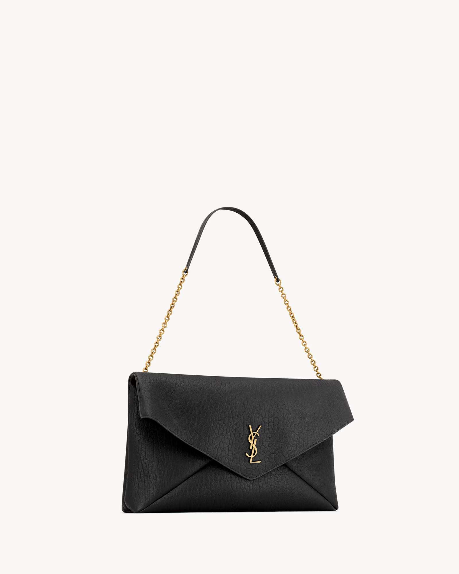 Saint Laurent Cassandre Shoulder Bag In Black