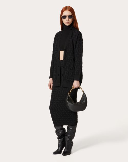 Valentino Toile Iconographe Stretch-design Cardigan In Black