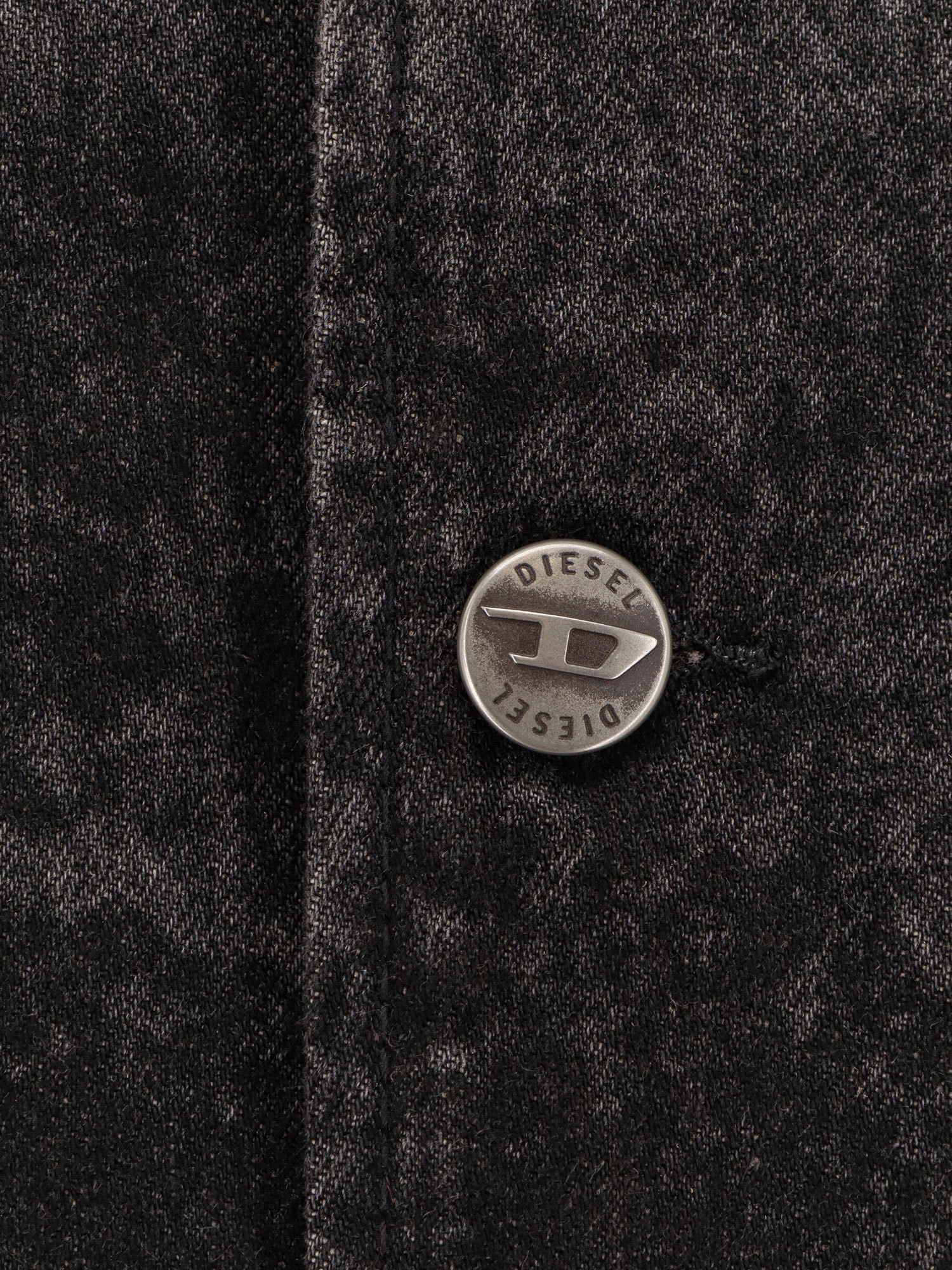 Diesel V-neck Button-up Jacket In Gray