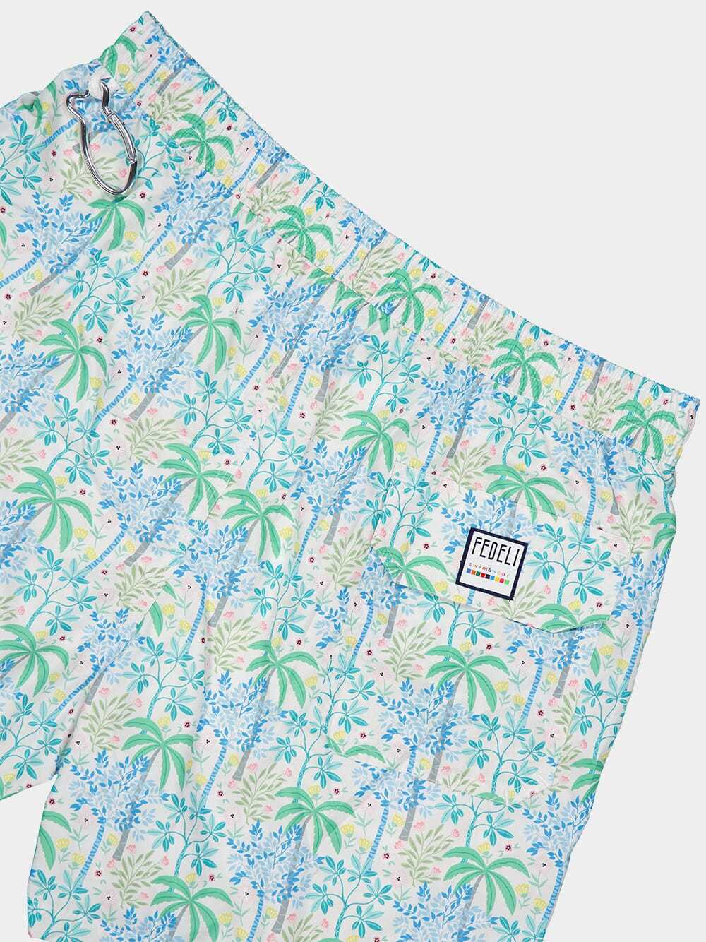 Fedeli Plant Printed Swimming Trunks
