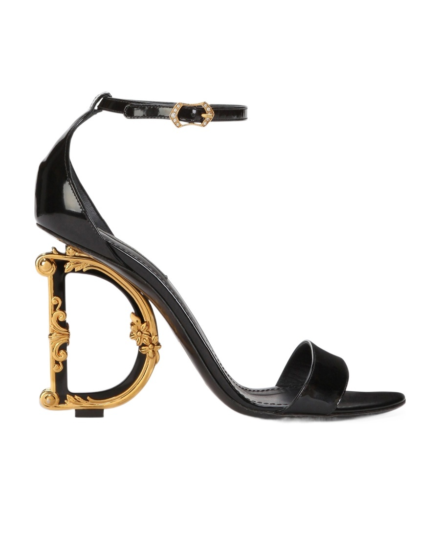 DOLCE & GABBANA LOGO OPEN-TOED HIGH-HEEL SANDALS