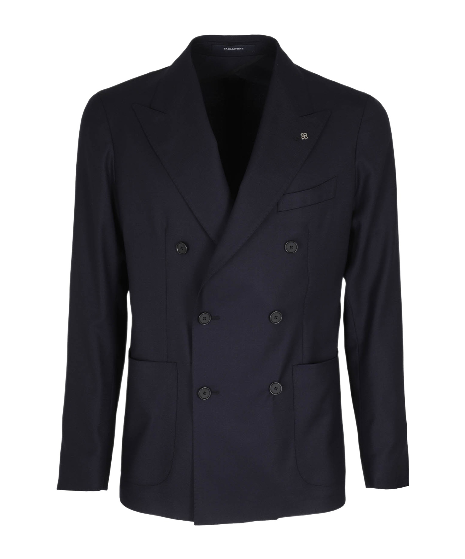 Tagliatore Double-breasted Cashmere Blazer In Black