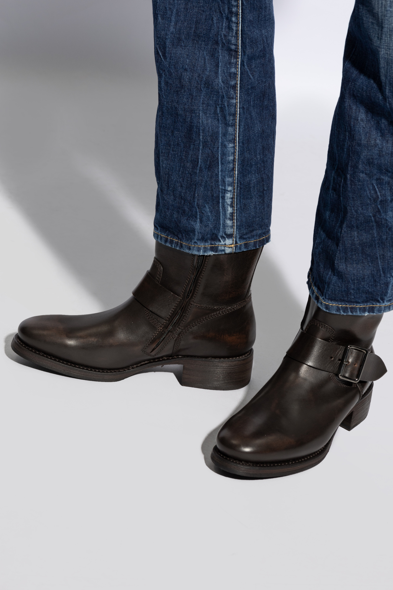 Dsquared2 Buckle Ankle Boots In Black