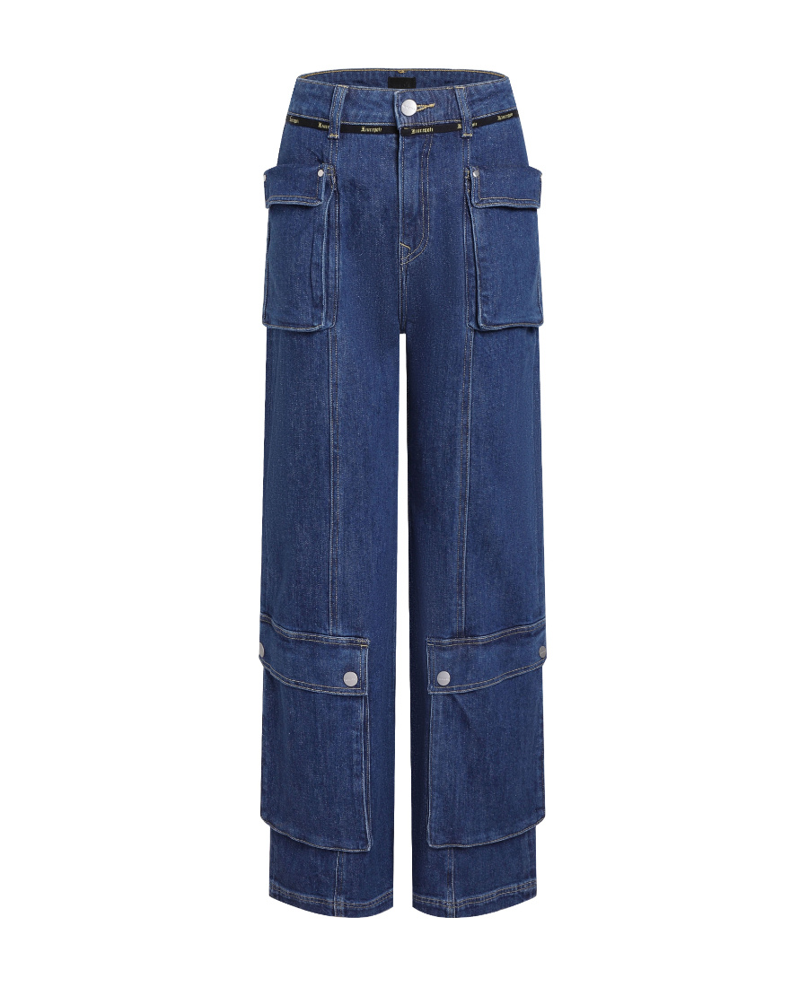 Liuregali Logo Overalls Jeans In Blue